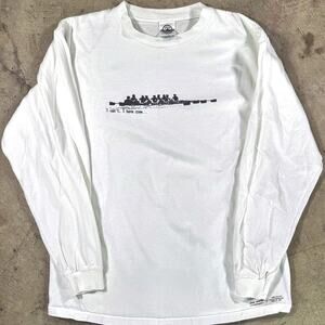 Vintage 90s white long sleeve size M Rowing paddling white water athletic EUC